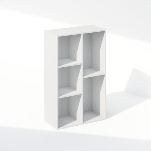 Closet Storage Organization for Clothing: Furinno Reed 5-Cube Shelf (White)