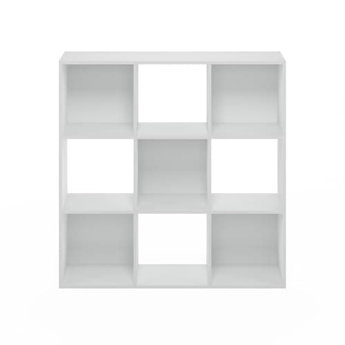 Furinno Pelli 9-Cube White Clothing and Closet Organizer Shelf