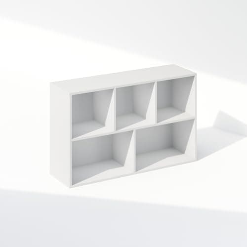Closet Storage Organization for Clothing: Furinno Reed 5-Cube Shelf (White)