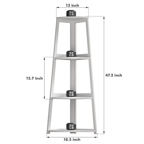 4-Tier Bamboo Corner Shelf - 47 Ladder Bookshelf for Bathroom, Bedroom, and Living Room