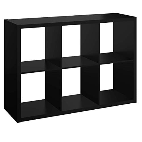 ClosetMaid 6 Cube Storage Shelf Organizer - Black Wood Finish