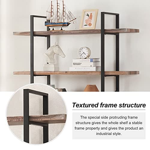 5-Tier Industrial Bookshelf for Home or Office, 70 Tall Rustic Storage Rack