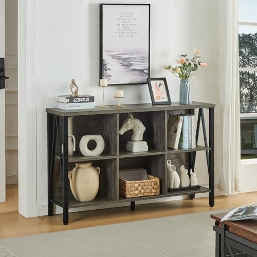 Industrial Rustic Cube Storage Organizer Shelf with 3 Tiers for Living Room or Office