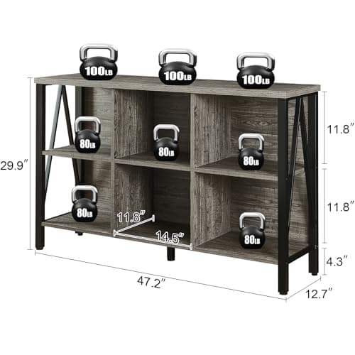Industrial Rustic Cube Storage Organizer Shelf with 3 Tiers for Living Room or Office