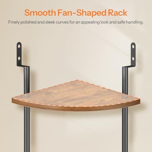 Corner Shelf Wall Mounted for Living Room, Kitchen, Study - Rustic Brown and Black