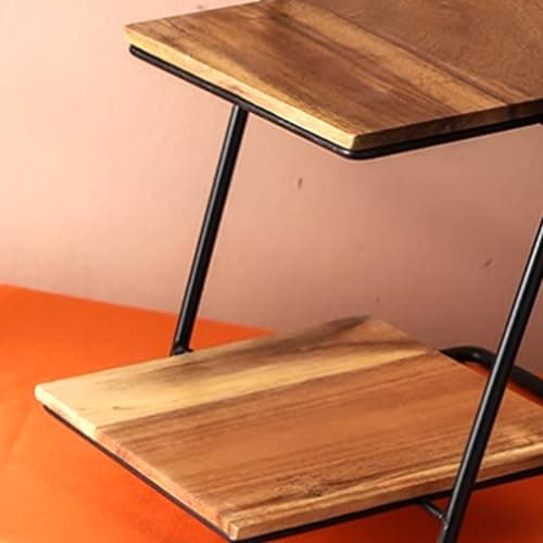 Wooden 3 Tier Display Stand with Metal Frame