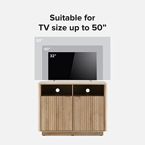 Mopio Brooklyn Corner Entertainment Center, Mid Century Modern Buffet