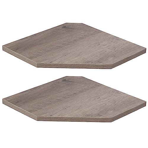 Rustic Wood Corner Wall Shelves Set for Living Room Bedroom Bathroom Kitchen