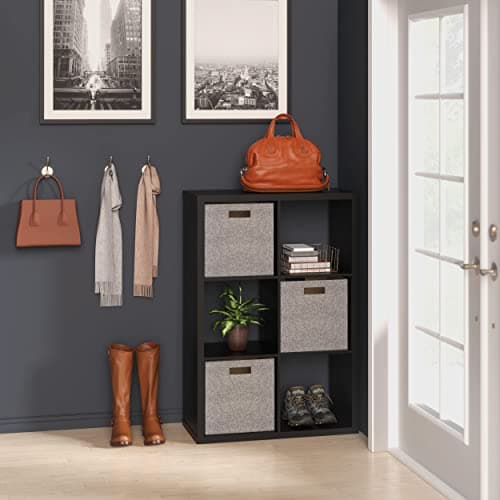ClosetMaid 6 Cube Storage Shelf Organizer - Black Wood Finish