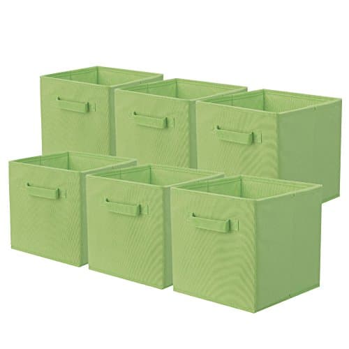 ShellKingdom Storage Bins, Fabric Cubes & Organizer Drawer, 6 Pack (Black+Beige+Grey)