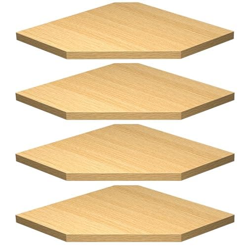 Rustic Wood Corner Wall Shelves Set for Living Room Bedroom Bathroom Kitchen
