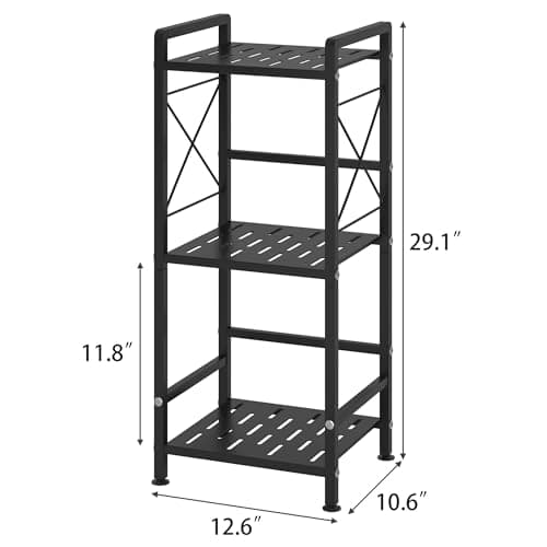 3 Tier Metal Bookshelf for Bathroom and Kitchen Organizer