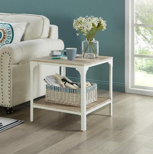 Modern Style 2-Tier End Table with Storage Shelf