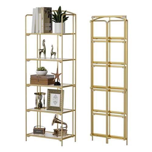 Folding 3 Tier White Metal Bookshelf for Office Storage