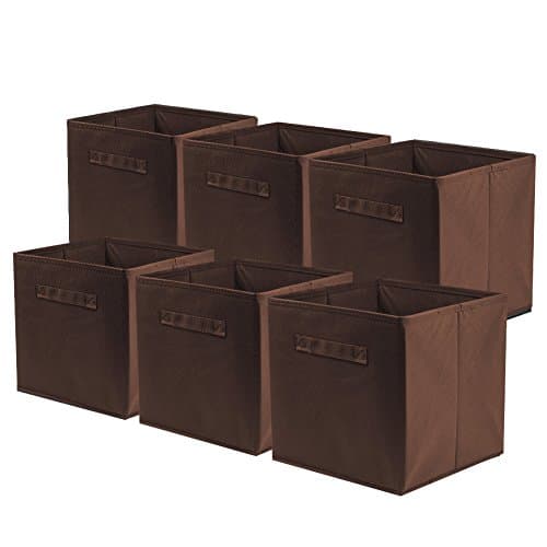 ShellKingdom Storage Bins, Fabric Cubes & Organizer Drawer, 6 Pack (Black+Beige+Grey)