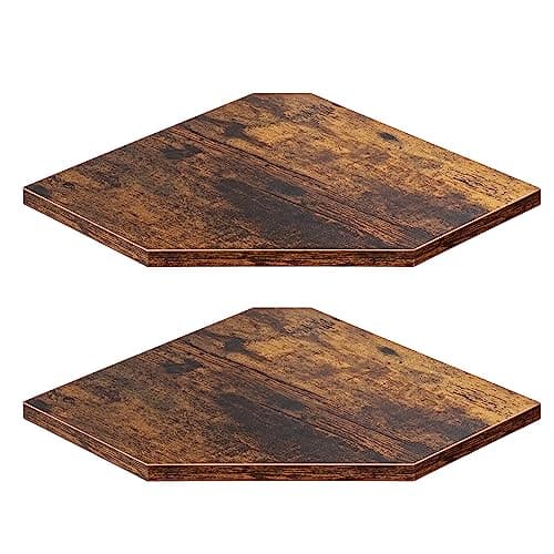 Rustic Wood Corner Wall Shelves Set for Living Room Bedroom Bathroom Kitchen