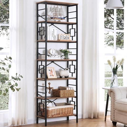 Modern Black & Gold Metal Bookcase for Home Office and Living Room