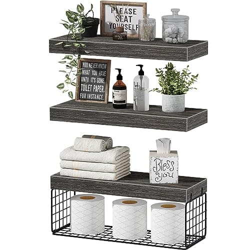 Bathroom Shelves Over Toilet Wall Mounted Floating Shelves Farmhouse Shelf