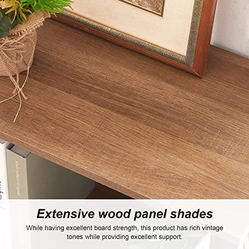 Tall 6-Tier Rustic Wood Metal Bookshelf for Home Office, Living Room, Bedroom