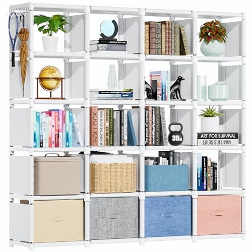 Metal Cube Bookshelf Organizer for Bedroom, Living Room, Office and Closet