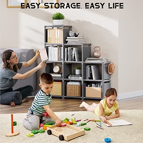 Metal Cube Bookshelf Organizer for Bedroom, Living Room, Office and Closet