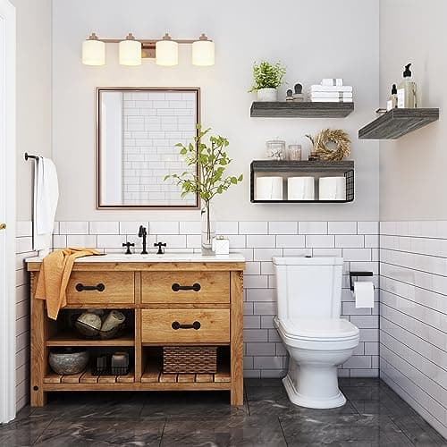 Bathroom Shelves Over Toilet Wall Mounted Floating Shelves Farmhouse Shelf