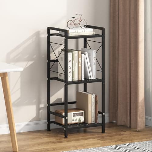 3 Tier Metal Bookshelf for Bathroom and Kitchen Organizer