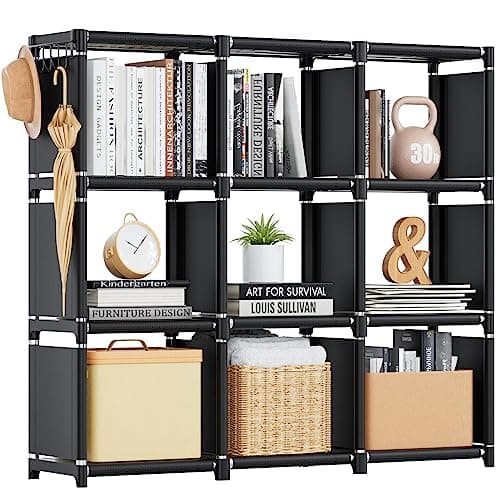 Metal Cube Bookshelf Organizer for Bedroom, Living Room, Office and Closet