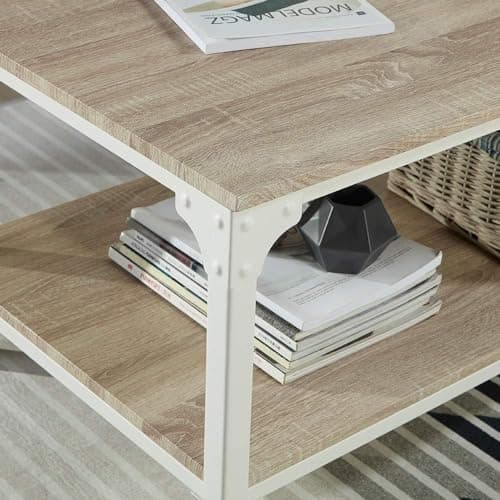 Modern Style 2-Tier End Table with Storage Shelf