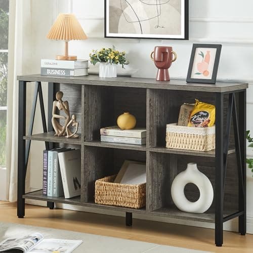 Industrial Rustic Cube Storage Organizer Shelf with 3 Tiers for Living Room or Office