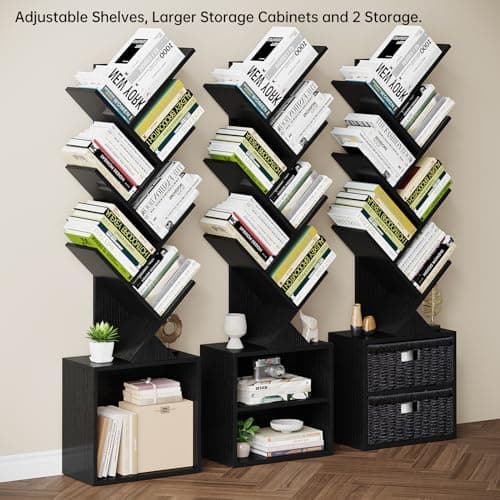 6 Tier Tree Bookshelf with Storage Drawer