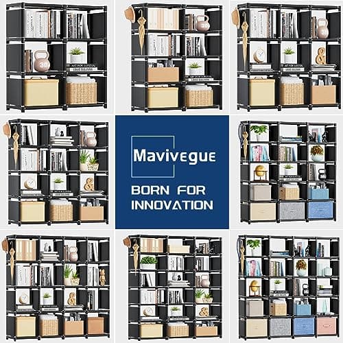Metal Cube Bookshelf Organizer for Bedroom, Living Room, Office and Closet