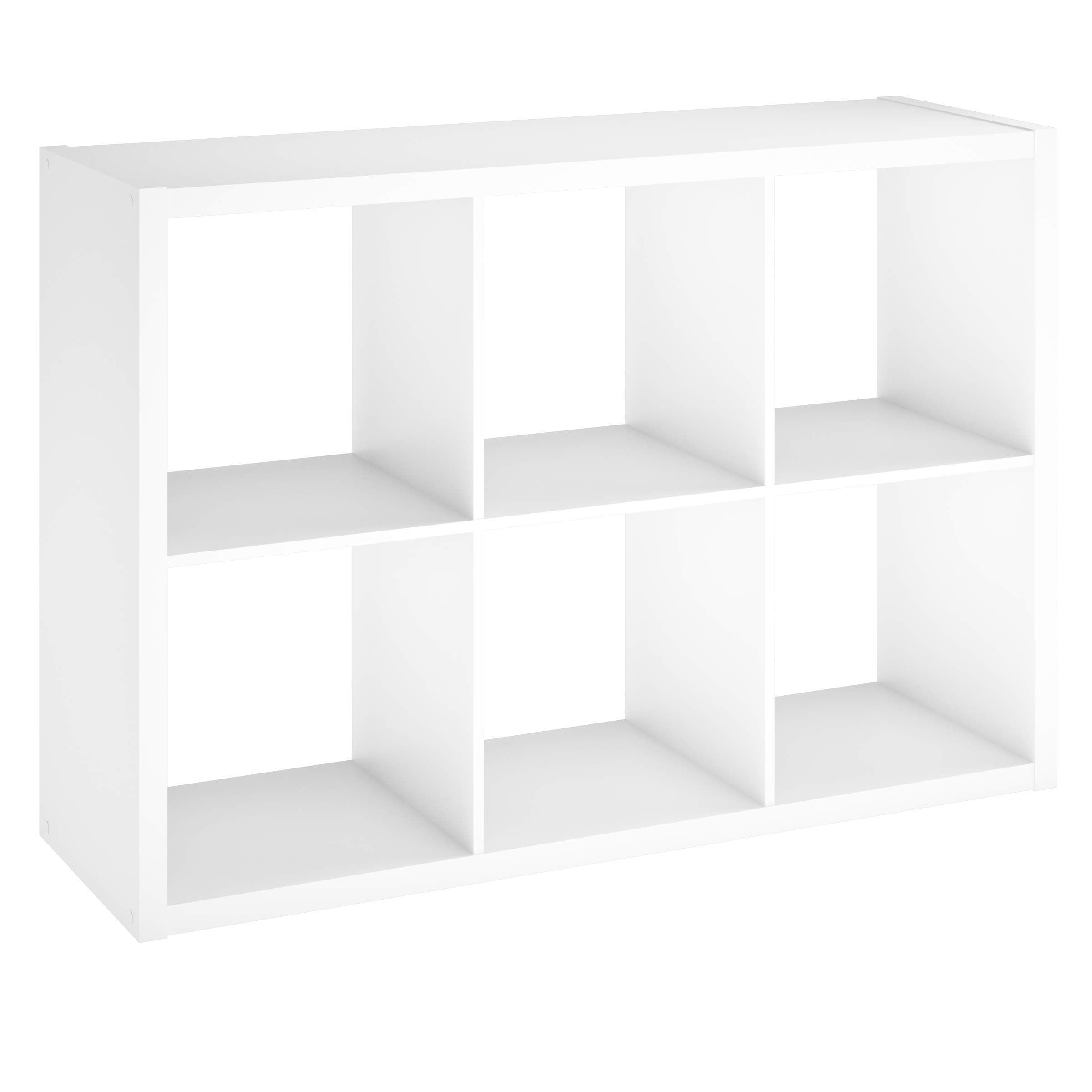 6-Cube Storage Organizer Bookshelf, White Wood, Easy Assembly, Vertical or Horizontal