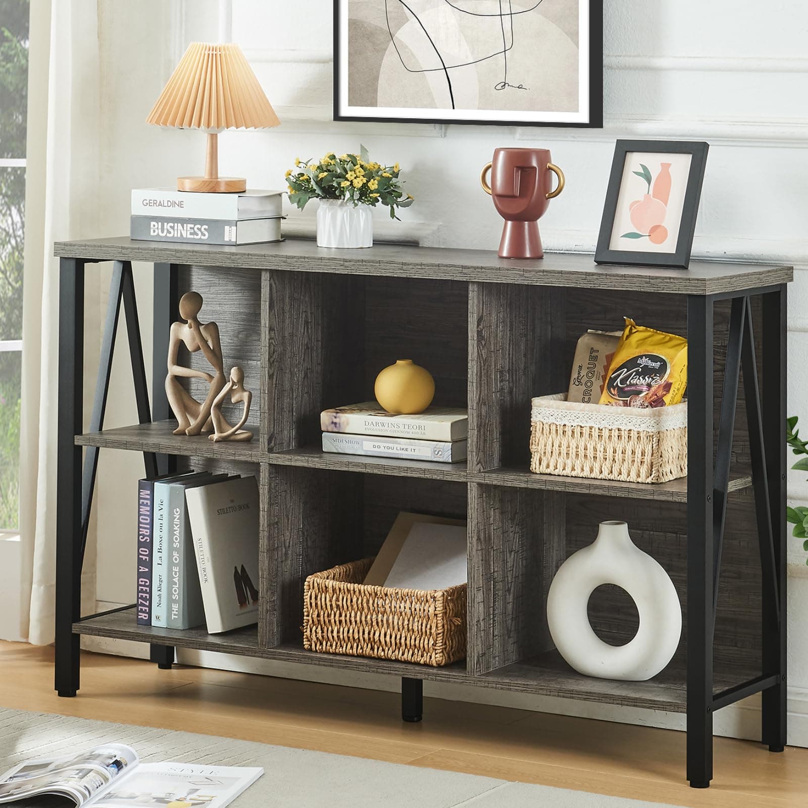 Rustic Cube Storage Organizer Shelf for Home and Office